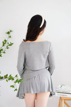 Zoey 3 Piece Skirt Set in Grey