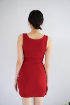 (BACKORDER) Tess Bodycon Twist Knot Mini Dress in Red