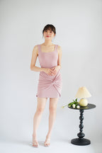 (BACKORDER) Tess Bodycon Twist Knot Mini Dress in Pink