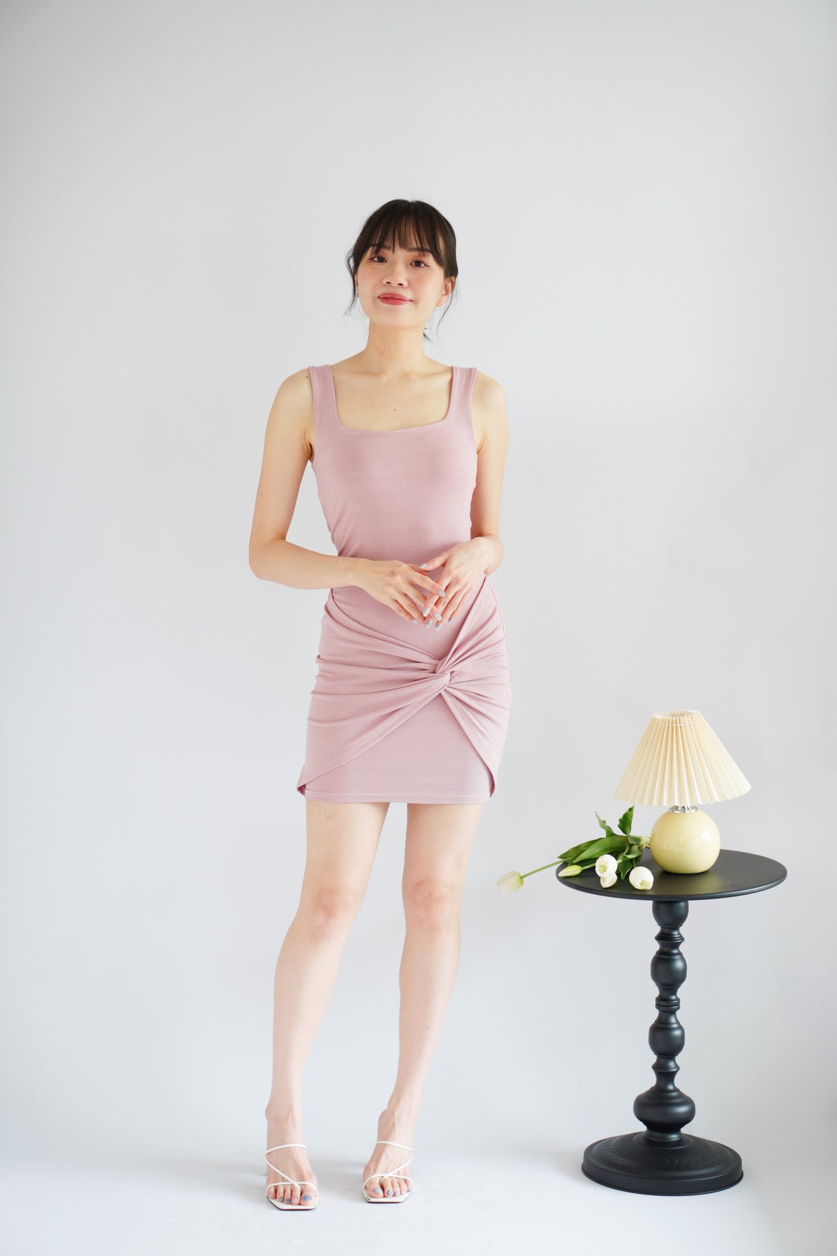 (BACKORDER) Tess Bodycon Twist Knot Mini Dress in Pink