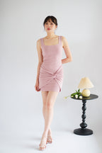 (BACKORDER) Tess Bodycon Twist Knot Mini Dress in Pink