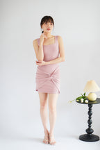 (BACKORDER) Tess Bodycon Twist Knot Mini Dress in Pink
