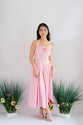 Isabelle Halter Neck A-Line Dress in Pink