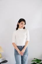 Vesper High Neck Top in White
