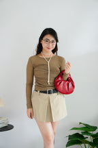 Harin Mini Skort in Khaki (No Belt)