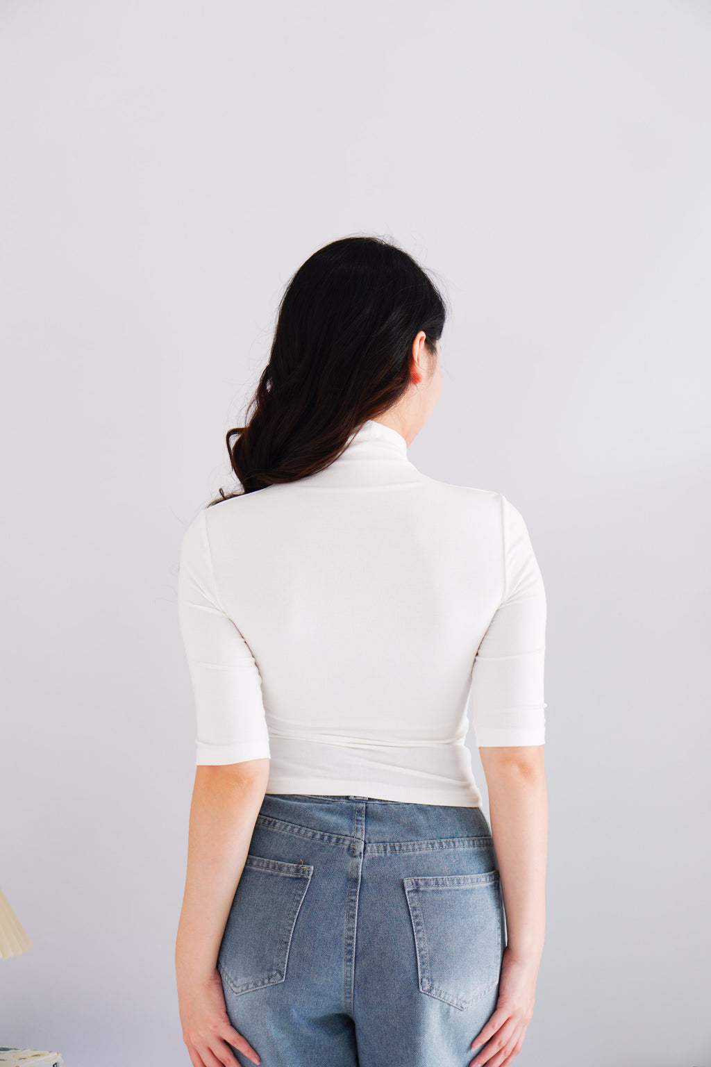 Vesper High Neck Top in White