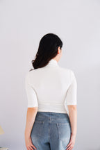 Vesper High Neck Top in White