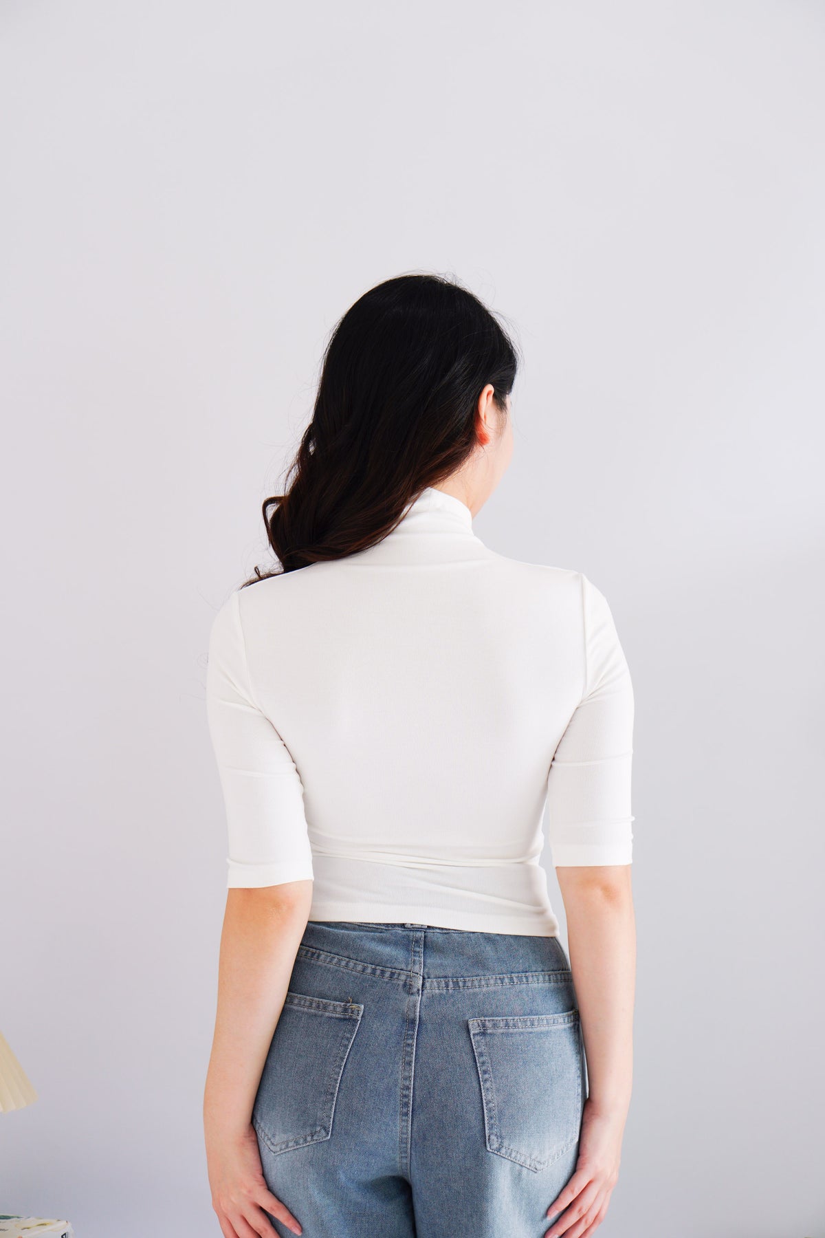 Vesper High Neck Top in White