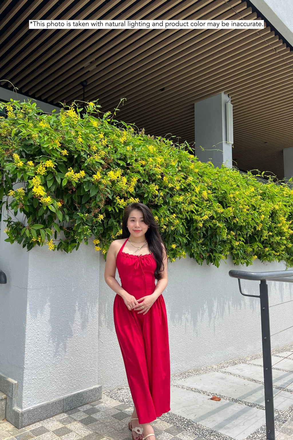 Isabelle Halter Neck A-Line Dress in Red