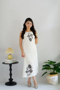 Roanna Floral Shift Maxi Dress in White