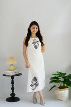 Roanna Floral Shift Maxi Dress in White