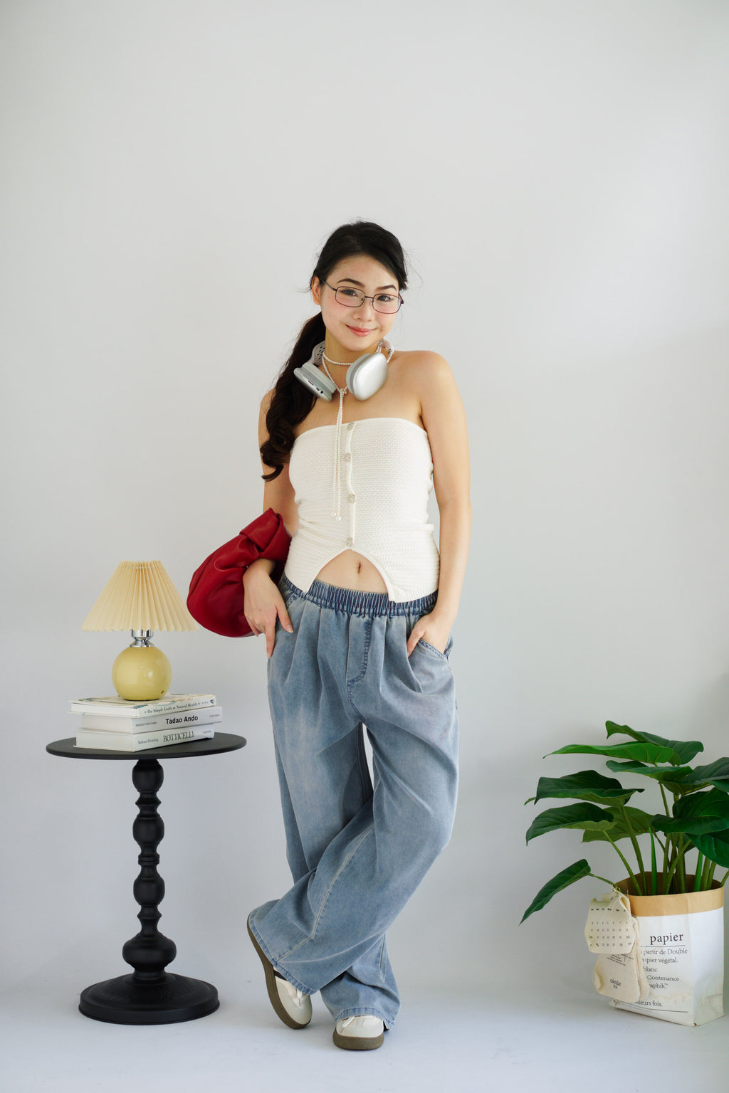 (BACKORDER) Tari Oversized Wide Legged Jeans in Blue
