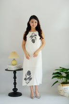 Roanna Floral Shift Maxi Dress in White