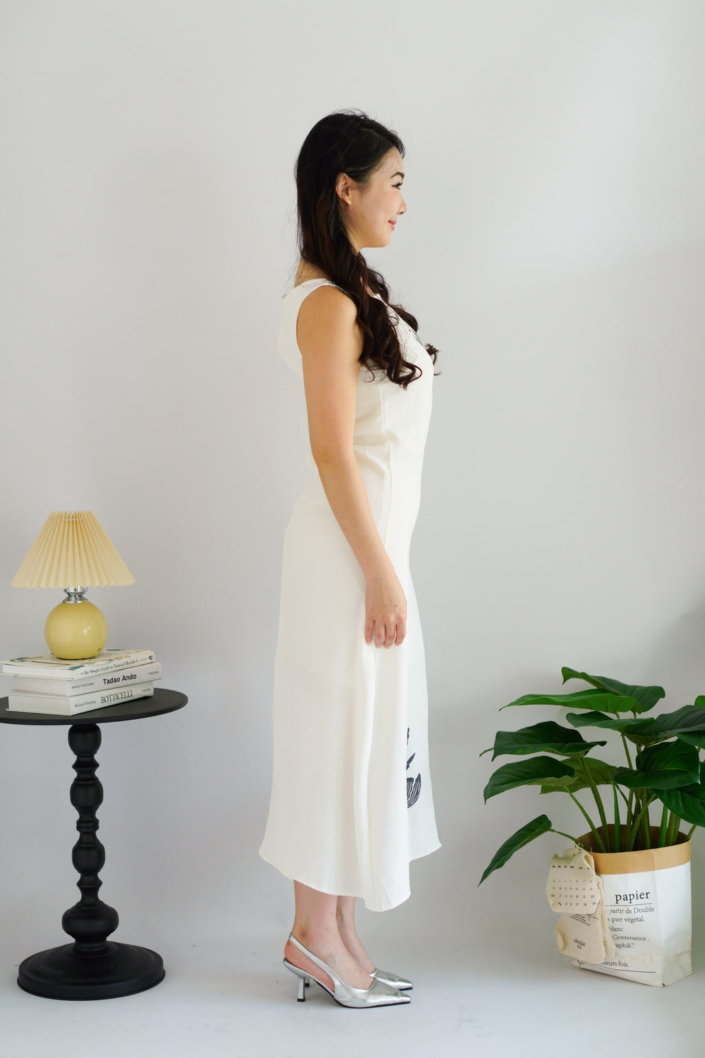 Roanna Floral Shift Maxi Dress in White