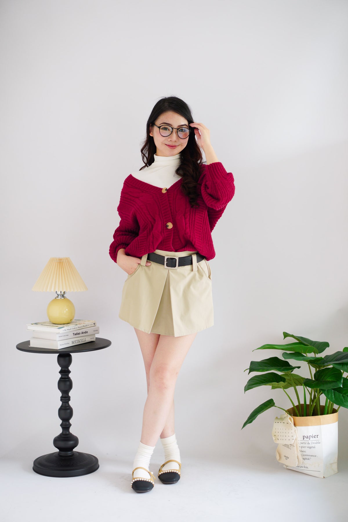 Juliet Knit Cardigan in Red
