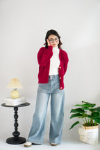 Juliet Knit Cardigan in Red