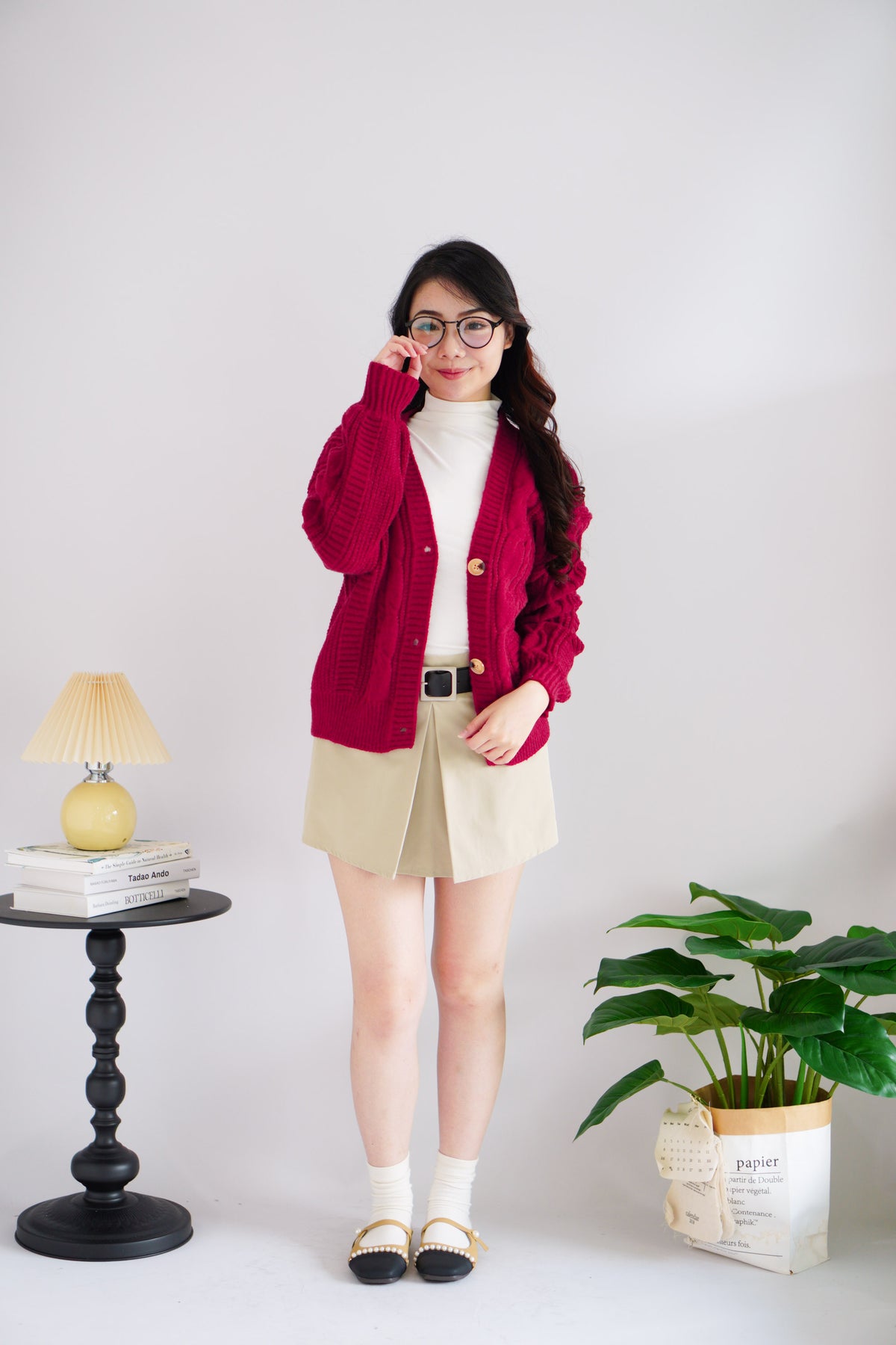Juliet Knit Cardigan in Red