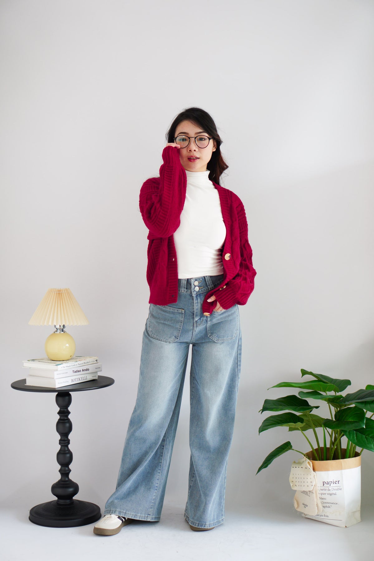 Juliet Knit Cardigan in Red