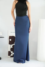 Cira Satin Maxi Skirt in Royal Blue