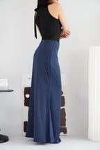 Cira Satin Maxi Skirt in Royal Blue