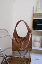 Caramel Candy Ribbon Tote Bag in Brown
