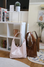 Caramel Candy Ribbon Tote Bag in Brown