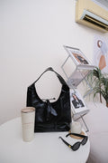 (BACKORDER) Caramel Candy Ribbon Tote Bag in Black