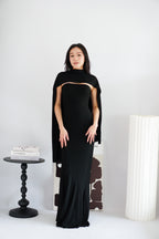 Xoe Tube Maxi Dress with Sash in Black