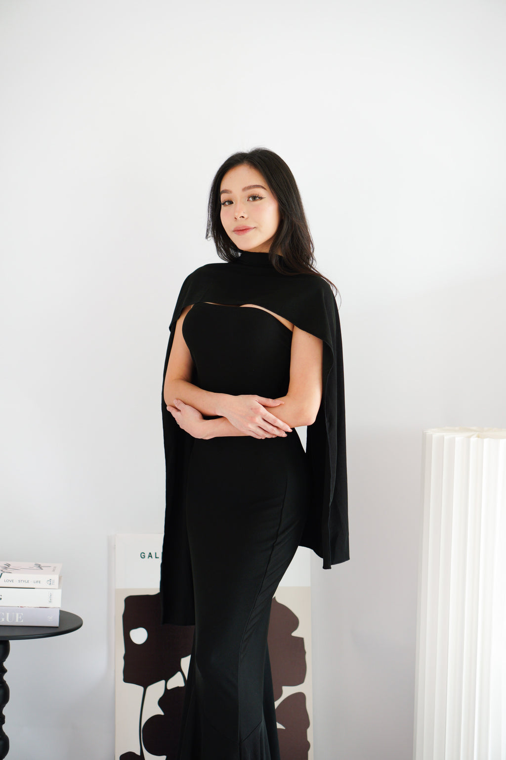 Xoe Tube Maxi Dress with Sash in Black