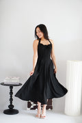 Isabelle Halter Neck A-Line Dress in Black