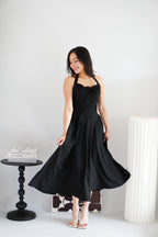 Isabelle Halter Neck A-Line Dress in Black