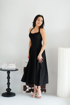 Isabelle Halter Neck A-Line Dress in Black