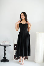 Isabelle Halter Neck A-Line Dress in Black
