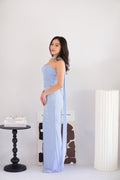 Roselune Corset 2 Piece Skirt Set with Sash in Blue