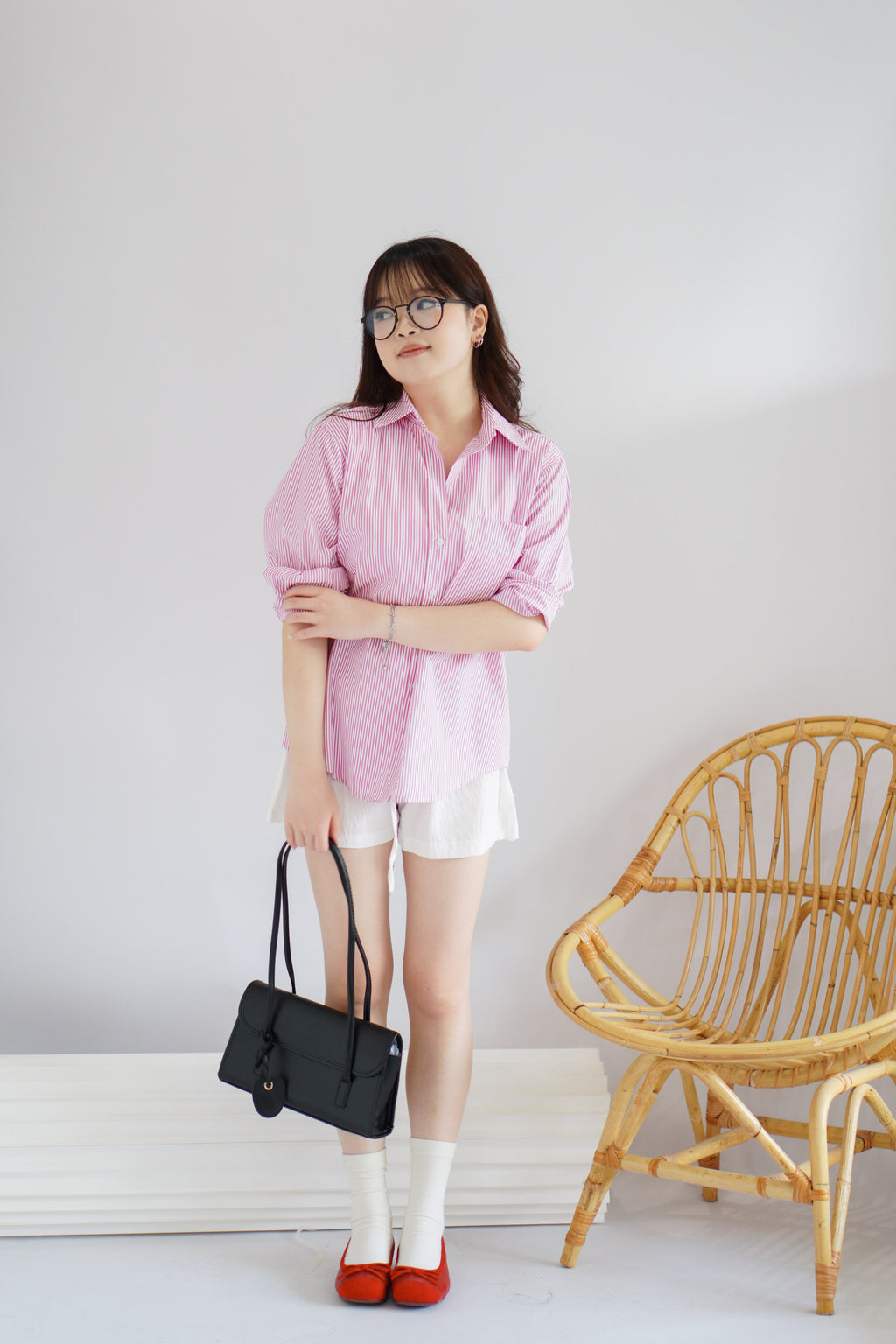 Roey Long Strap Shoulder Bag in Black