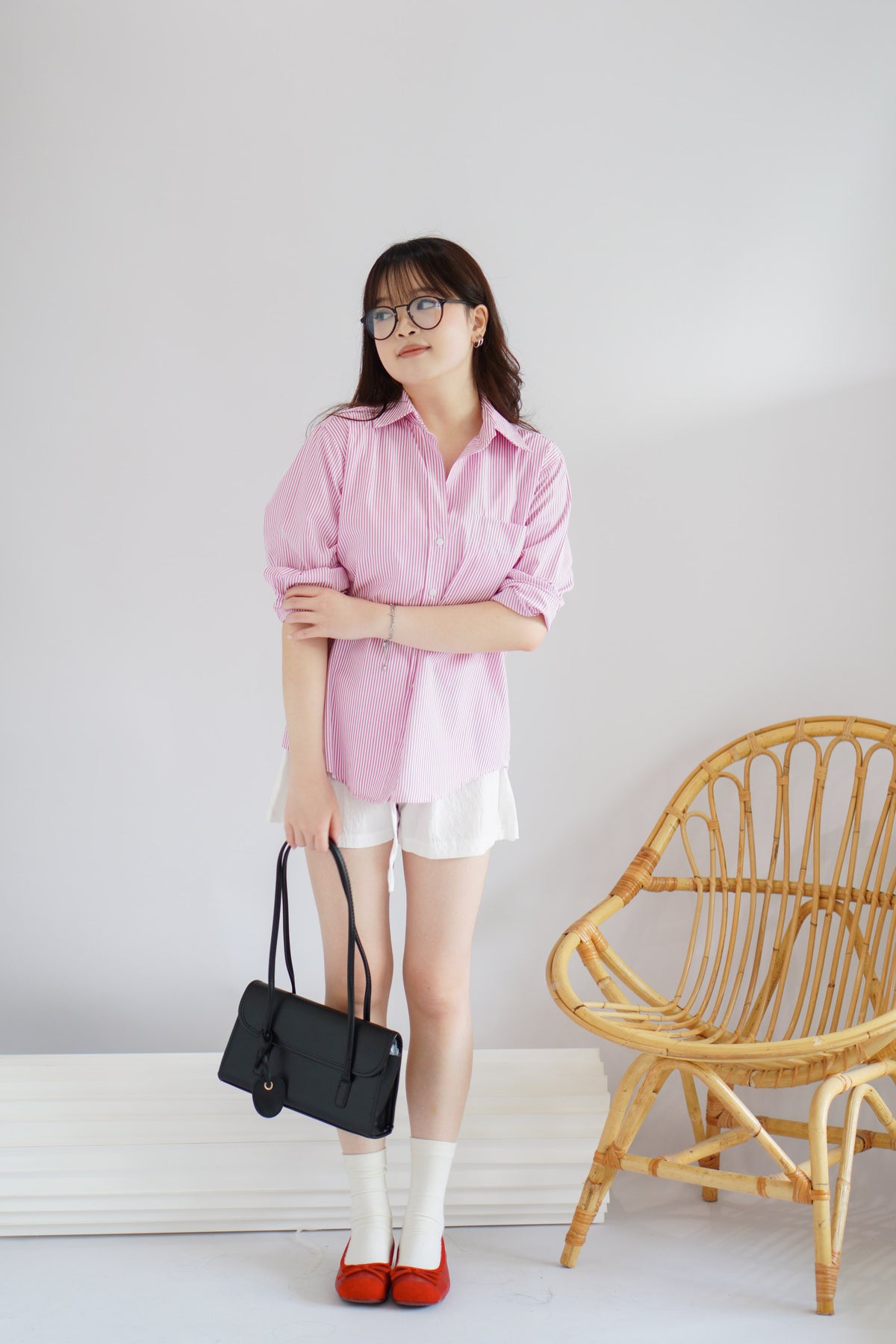 Roey Long Strap Shoulder Bag in Black
