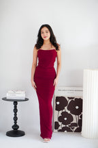 Roselune Corset 2 Piece Skirt Set with Sash in Red