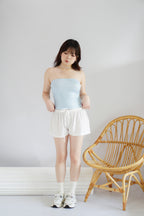 (BACKORDER) Bonbon Drawstring Lounge Shorts in White