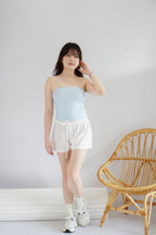 (BACKORDER) Bonbon Drawstring Lounge Shorts in White
