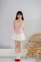 Lolly Padded Deep V Camisole Top in Pink