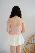 Lolly Padded Deep V Camisole Top in Pink