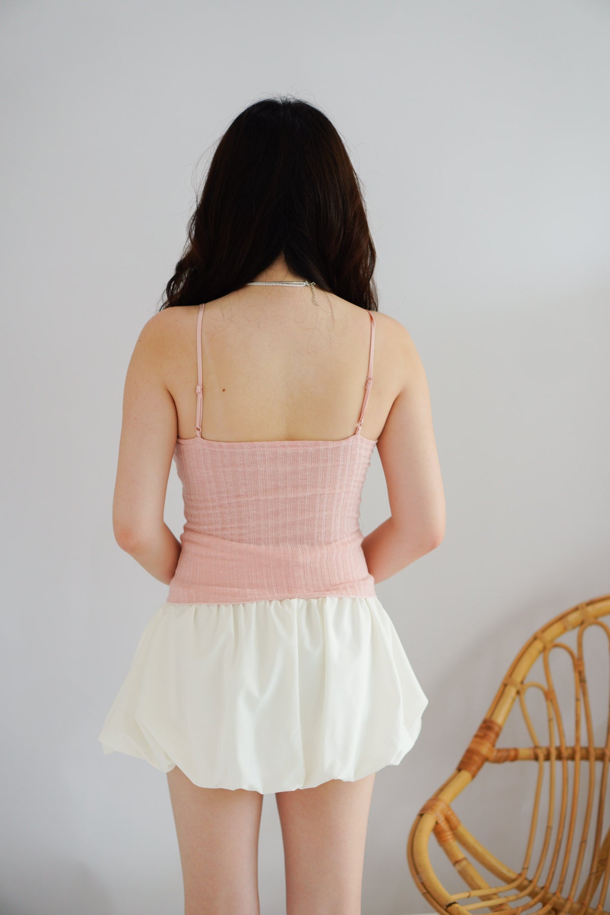 Lolly Padded Deep V Camisole Top in Pink