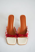 Cheeki Gingham Slip On Heels in Red