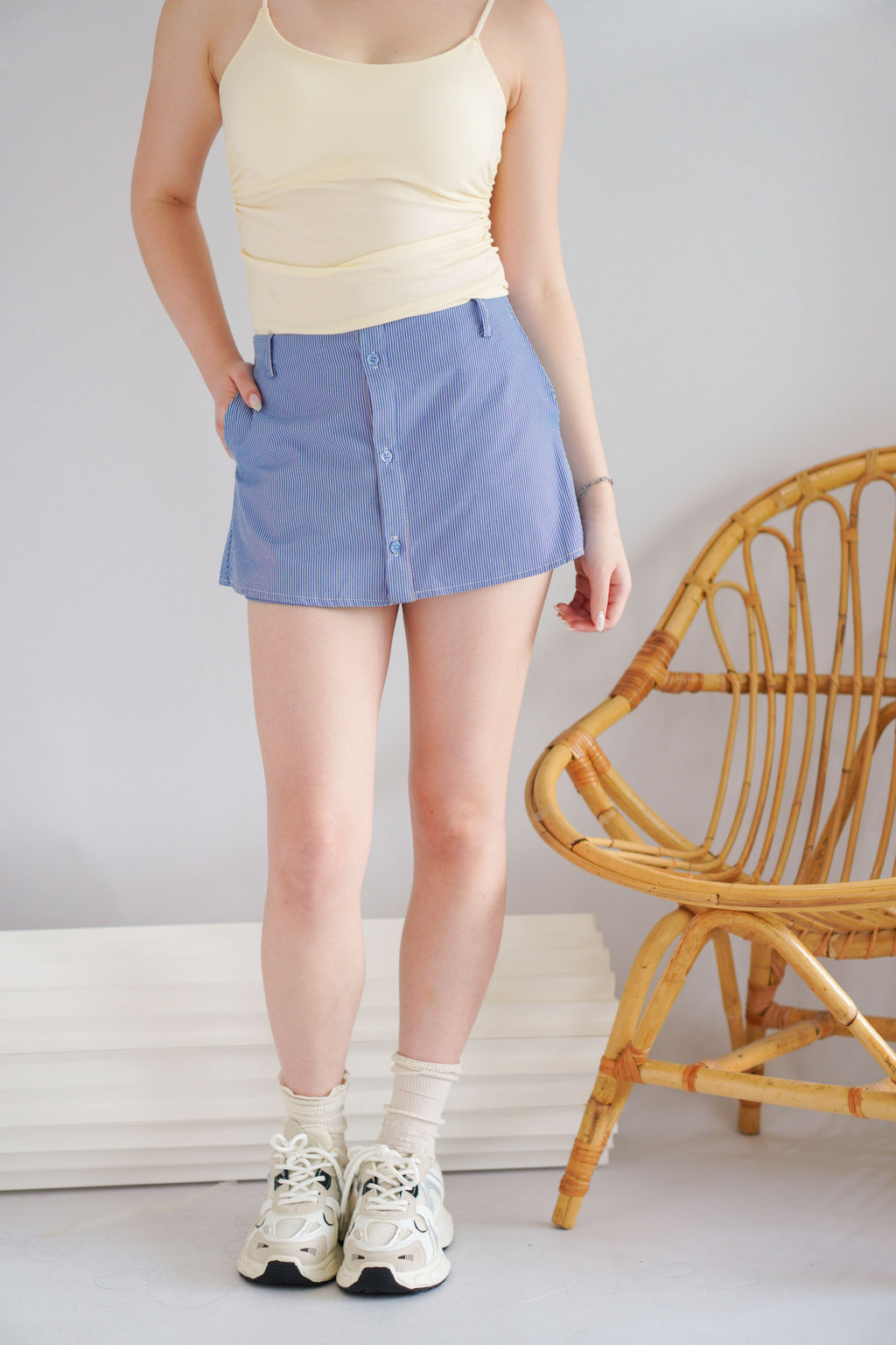 Marshie Stripes Mini Skort in Blue