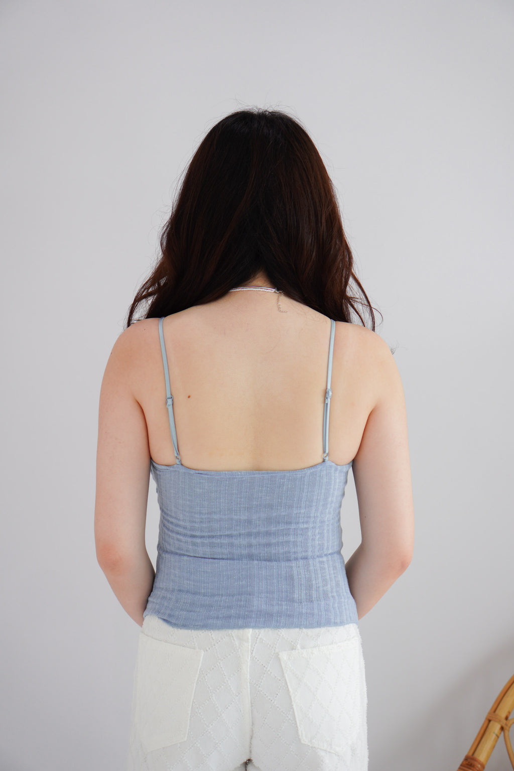 (BACKORDER) Lolly Padded Deep V Camisole Top in Blue