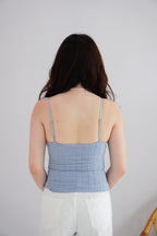 (BACKORDER) Lolly Padded Deep V Camisole Top in Blue