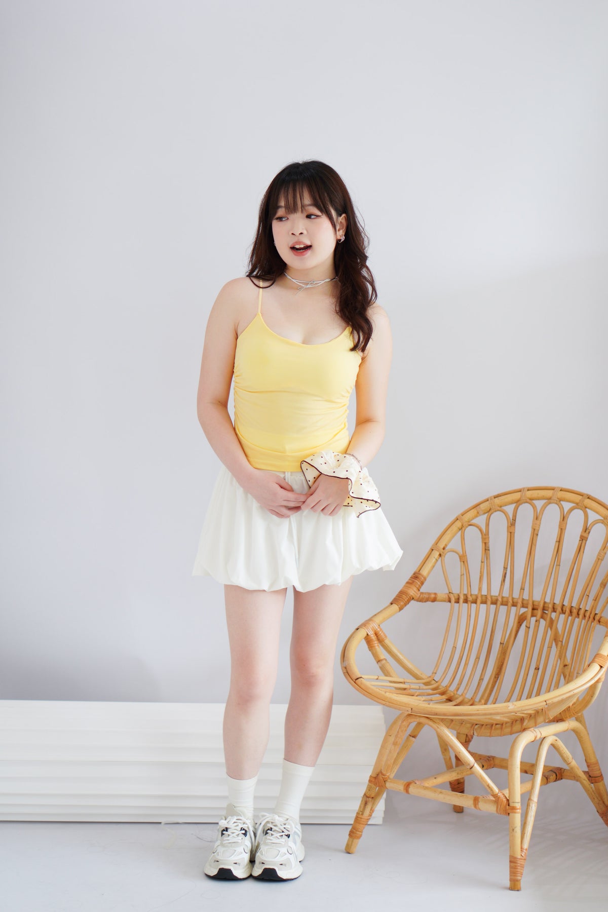 Moki Basic Padded Camisole Top in Yellow