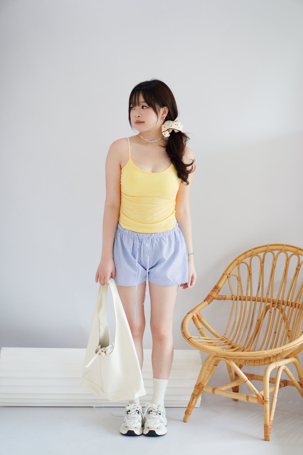 Moki Basic Padded Camisole Top in Yellow