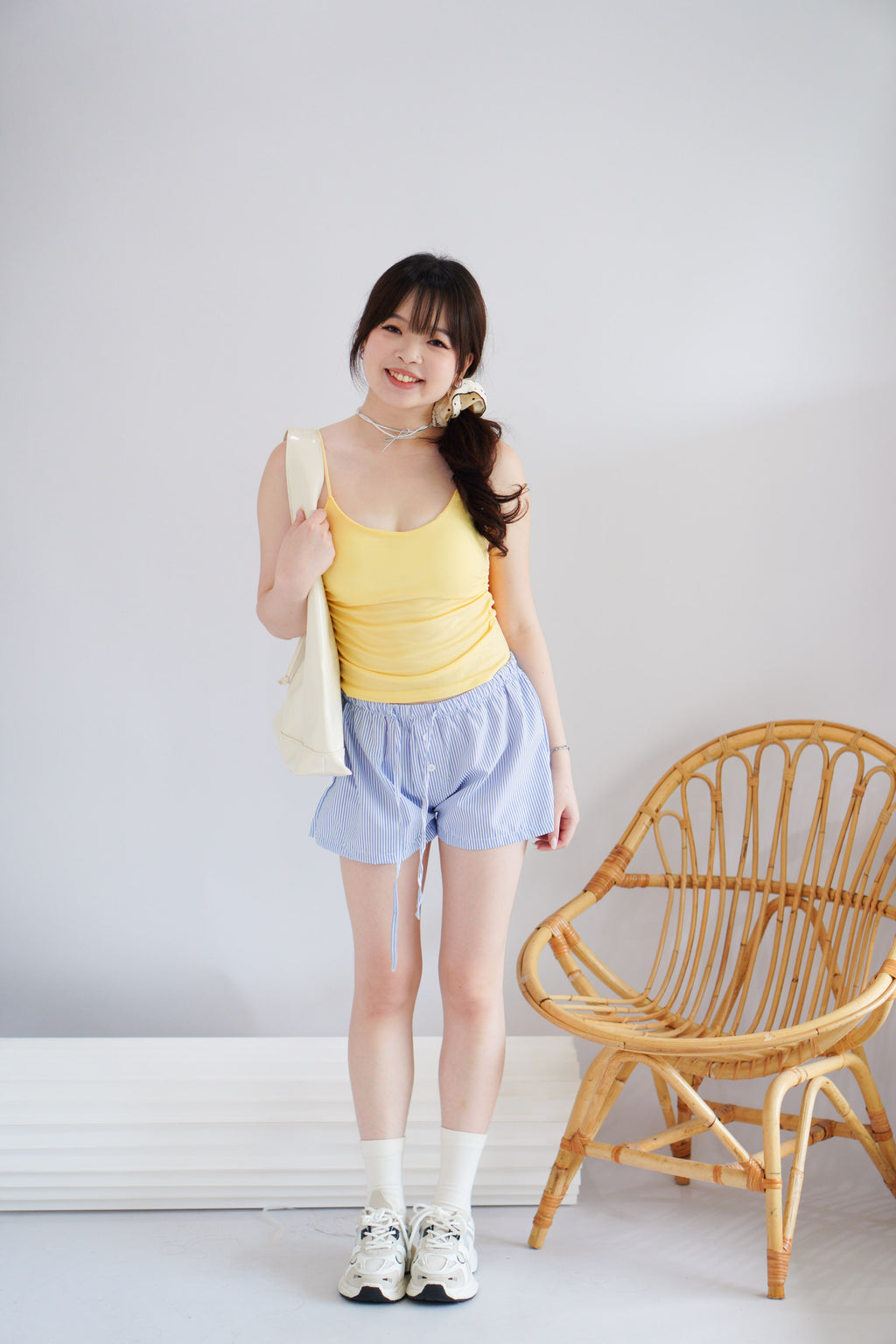 Moki Basic Padded Camisole Top in Yellow