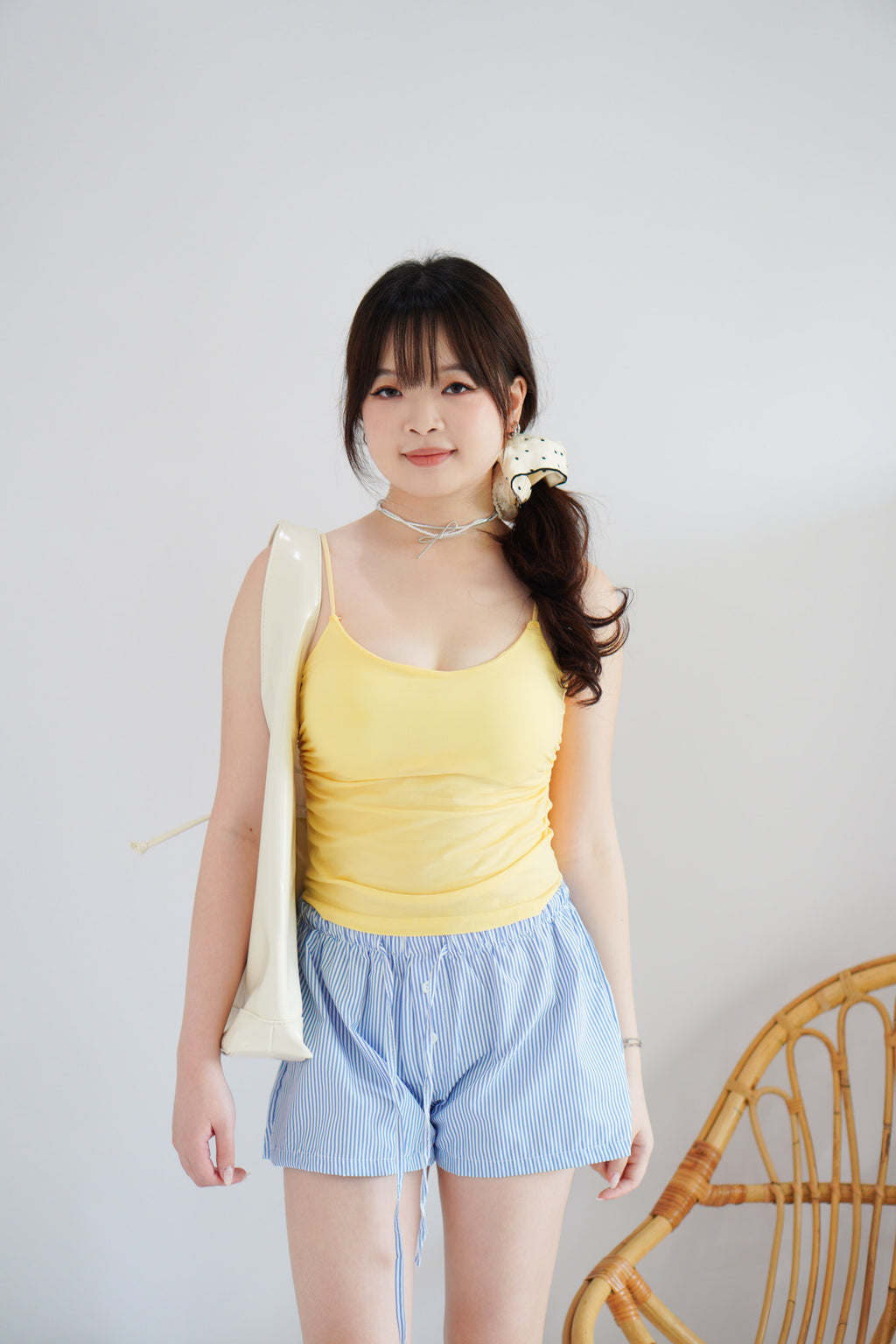 Moki Basic Padded Camisole Top in Yellow
